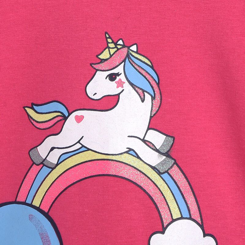Knitted T-Shirt With Unicorn Print image number null